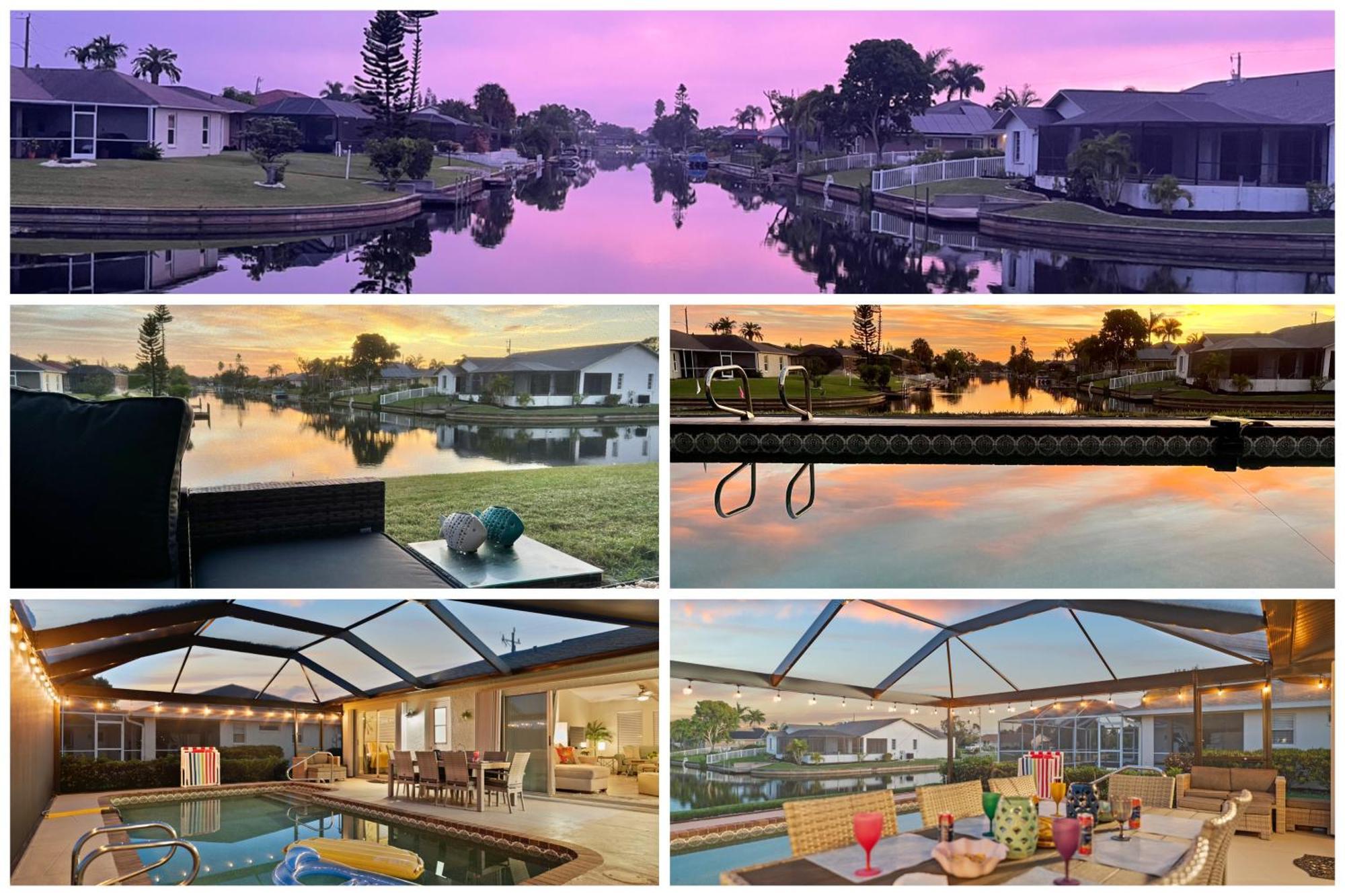 Serenity Waterfront Villa With King Suite, Private Pool, Great Lanai Enclosure And Long Water Views Cape Coral Eksteriør bilde
